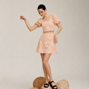 FALDA FORRADA ESTAMPADO MARGARITA