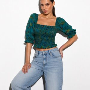 BLUSA SMOCK 3/4 ESTAMPADA